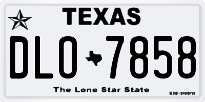 TX license plate DLO7858