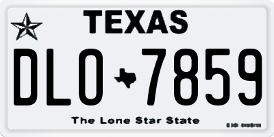 TX license plate DLO7859