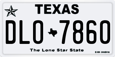TX license plate DLO7860