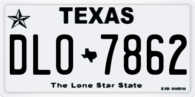 TX license plate DLO7862