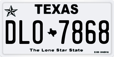 TX license plate DLO7868