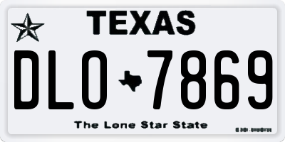 TX license plate DLO7869