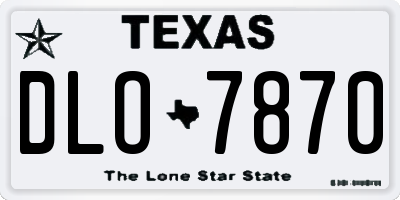 TX license plate DLO7870