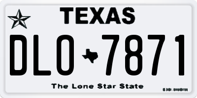 TX license plate DLO7871