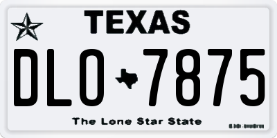 TX license plate DLO7875