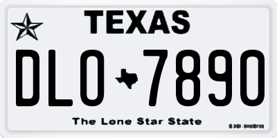 TX license plate DLO7890