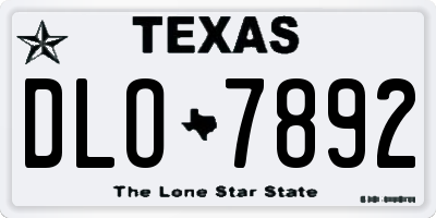TX license plate DLO7892