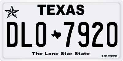 TX license plate DLO7920