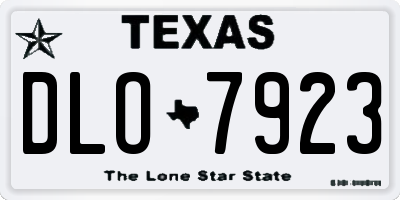 TX license plate DLO7923