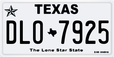 TX license plate DLO7925