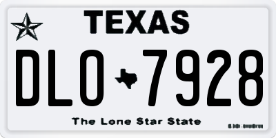 TX license plate DLO7928