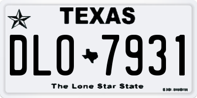 TX license plate DLO7931