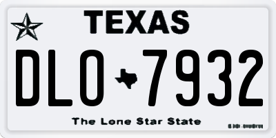 TX license plate DLO7932