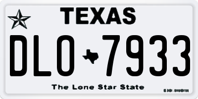 TX license plate DLO7933