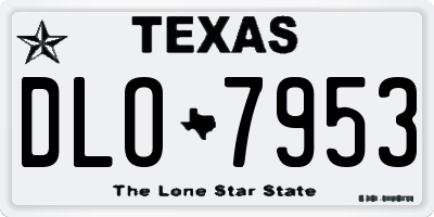TX license plate DLO7953