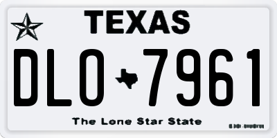 TX license plate DLO7961