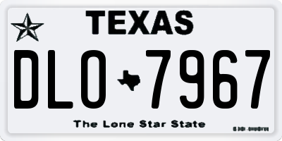 TX license plate DLO7967