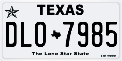 TX license plate DLO7985
