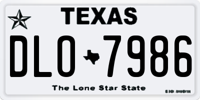 TX license plate DLO7986