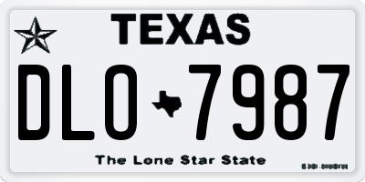 TX license plate DLO7987