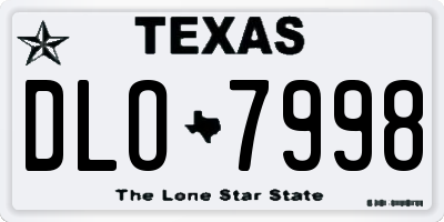 TX license plate DLO7998