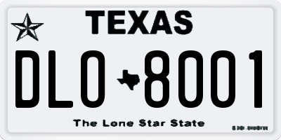 TX license plate DLO8001