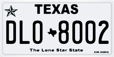 TX license plate DLO8002