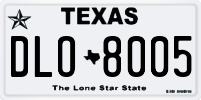 TX license plate DLO8005