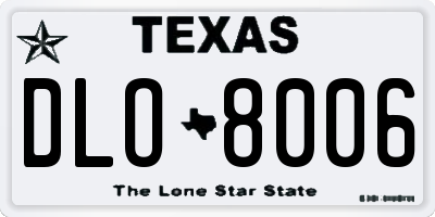 TX license plate DLO8006