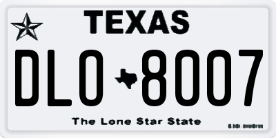 TX license plate DLO8007