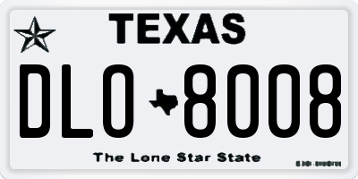 TX license plate DLO8008