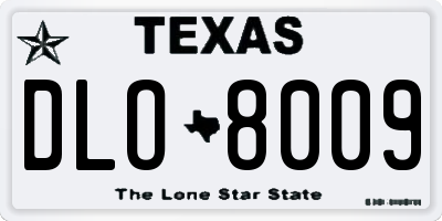 TX license plate DLO8009