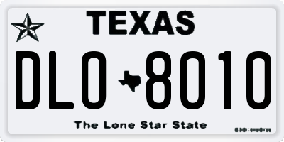 TX license plate DLO8010