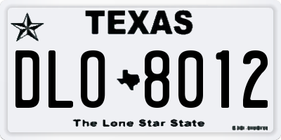 TX license plate DLO8012