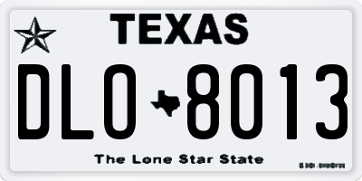 TX license plate DLO8013