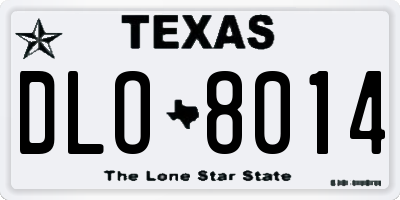 TX license plate DLO8014
