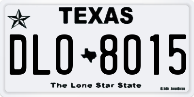 TX license plate DLO8015