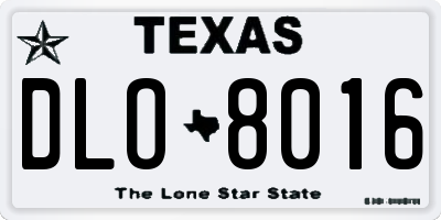 TX license plate DLO8016