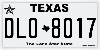 TX license plate DLO8017