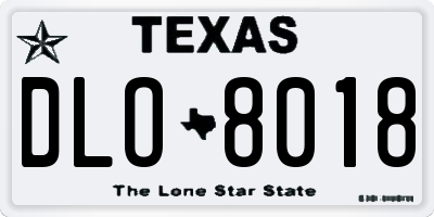 TX license plate DLO8018