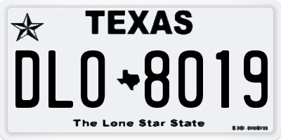 TX license plate DLO8019