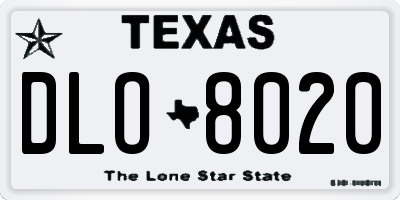 TX license plate DLO8020