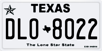 TX license plate DLO8022