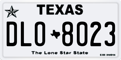 TX license plate DLO8023