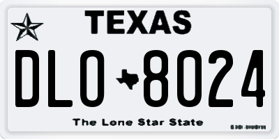TX license plate DLO8024