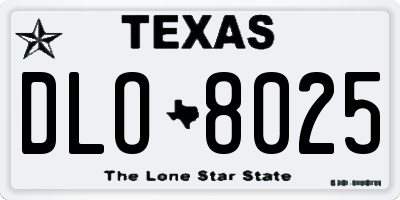 TX license plate DLO8025