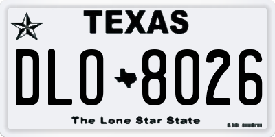 TX license plate DLO8026