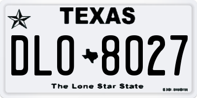 TX license plate DLO8027