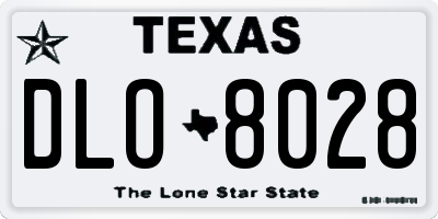 TX license plate DLO8028