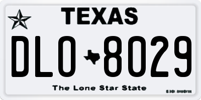 TX license plate DLO8029